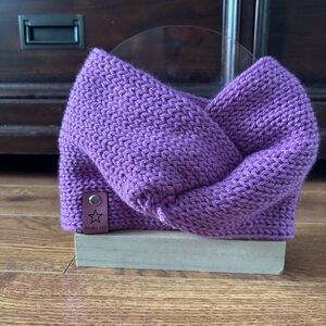 Studio 120 handmade knit purple twisted ear warmer Adult size